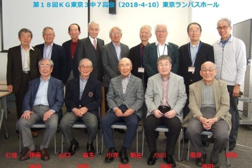第18回 KG東京3中7高会(中学部3回生・高等部7回生)4月10日(火)開催